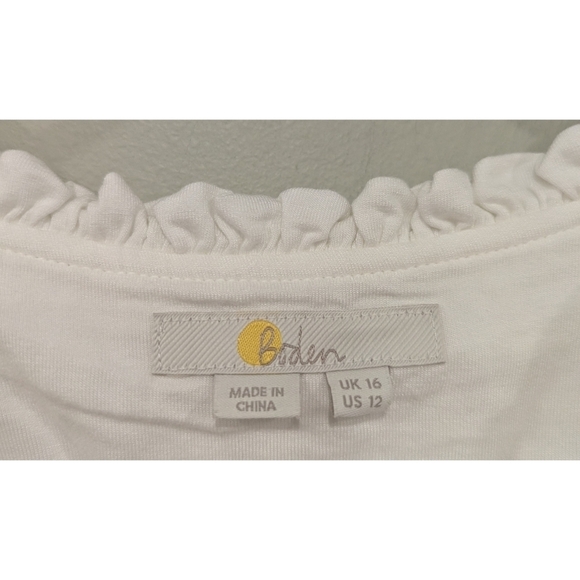 Boden Smocked Metallic Viscose Long Sleeve Blouse Size 12 - Picture 2 of 5